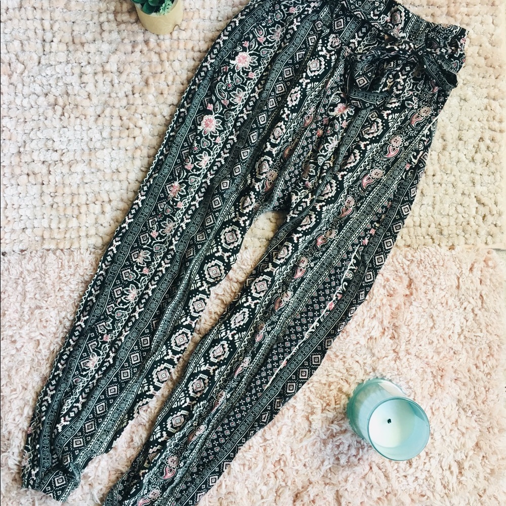 High Waisted Tie Pants